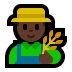 👨🏿‍🌾 man farmer: dark skin tone display on Windows